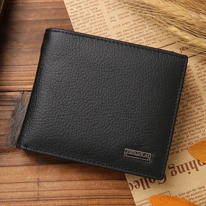 Genuine Leather Mens Wallet Premium Product Real Cowhide Wallets For Man Short Black Wallet Portefeuille Homme Short Purses - Image 8