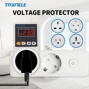 Voltage Protector Socket AC 220V Adjustable and Fixed 16A Voltage Protector Socket Voltage Safety Refrigerator
