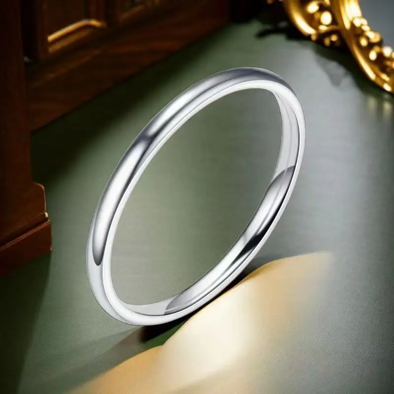 Stainless Steel Rings Gold Color/Silver ColorAnti-allergy Smooth Simple Wedding Couples Rings Bijouterie - Image 5