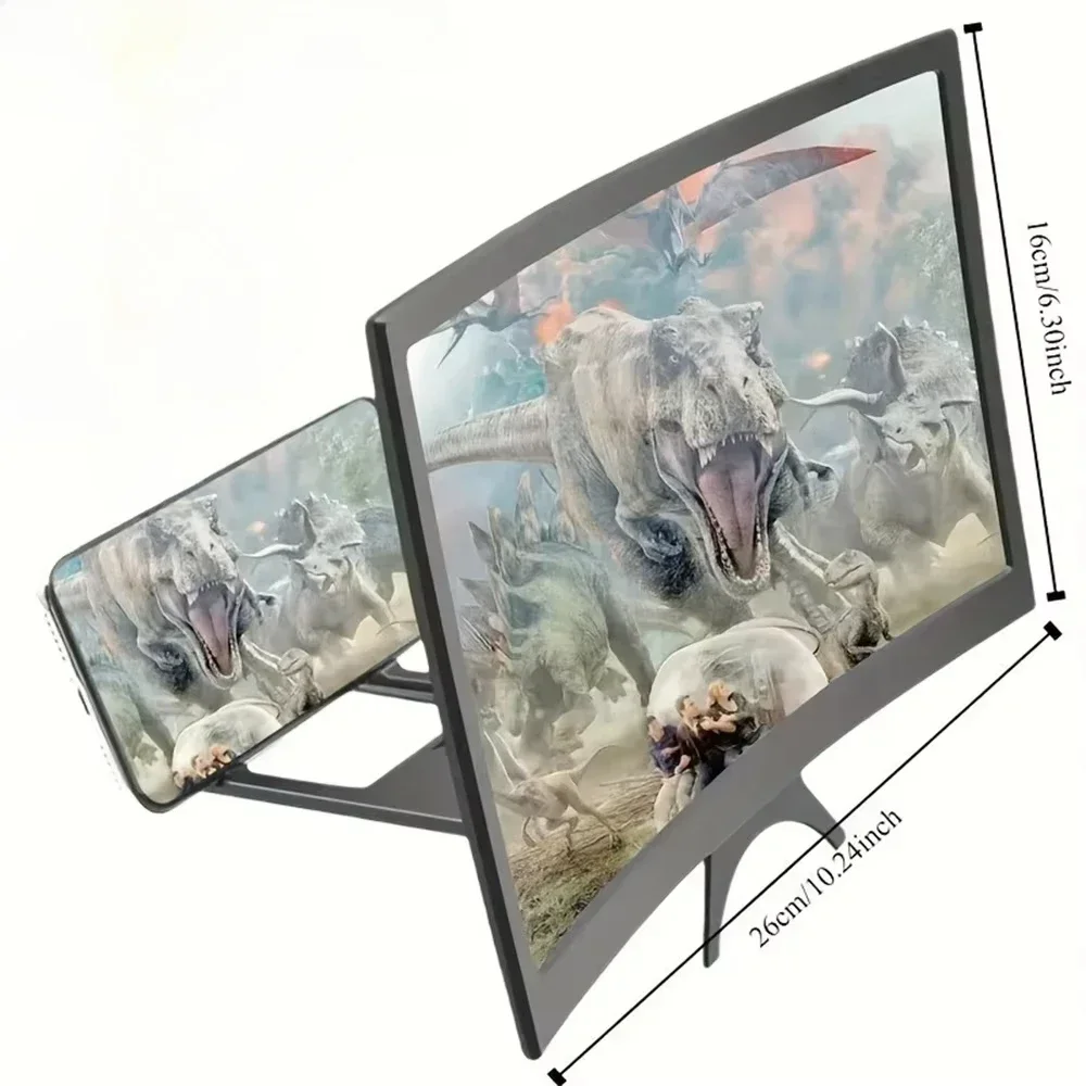 10/12 Inch/Phone Screen 3D HD Magnifier Movie Video Amplifier Holder Enlarger Screen Smart Phone Magnifying Curved Screen - Image 2