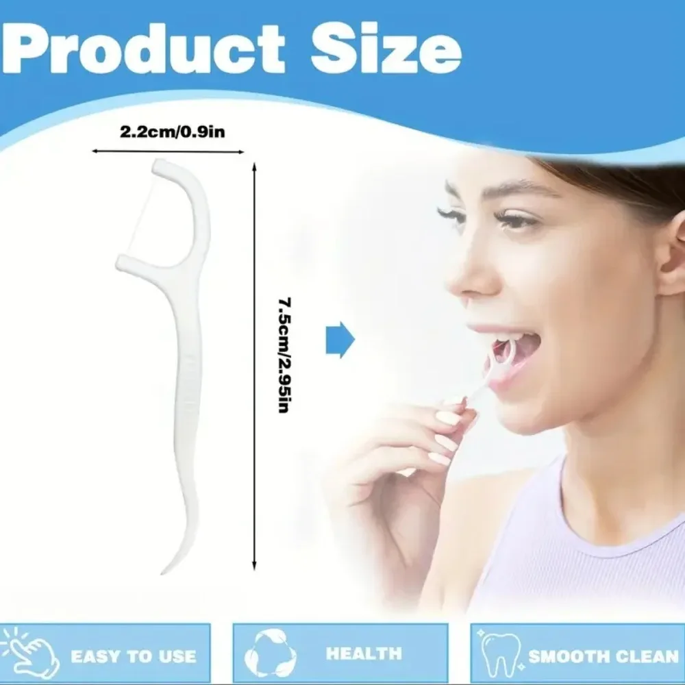 50 sets of dental flossers - One-time use dental floss for deep cleaning in oral care, travel and daily cleaning. - Image 2