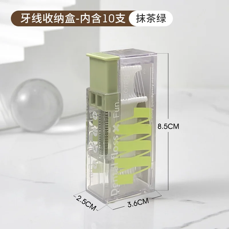 Portable Floss Dispenser Includes 10Pcs Floss Automatic Ejectable Floss Organiser Oral Care Press-on Disposable Flossing Sticks - Image 9