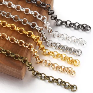 2Meters Gold Color Round O Shape Necklace Bracelet Accessories 3.2/4.8/5.8mm Copper Chains For DIY Jewelry Making Components