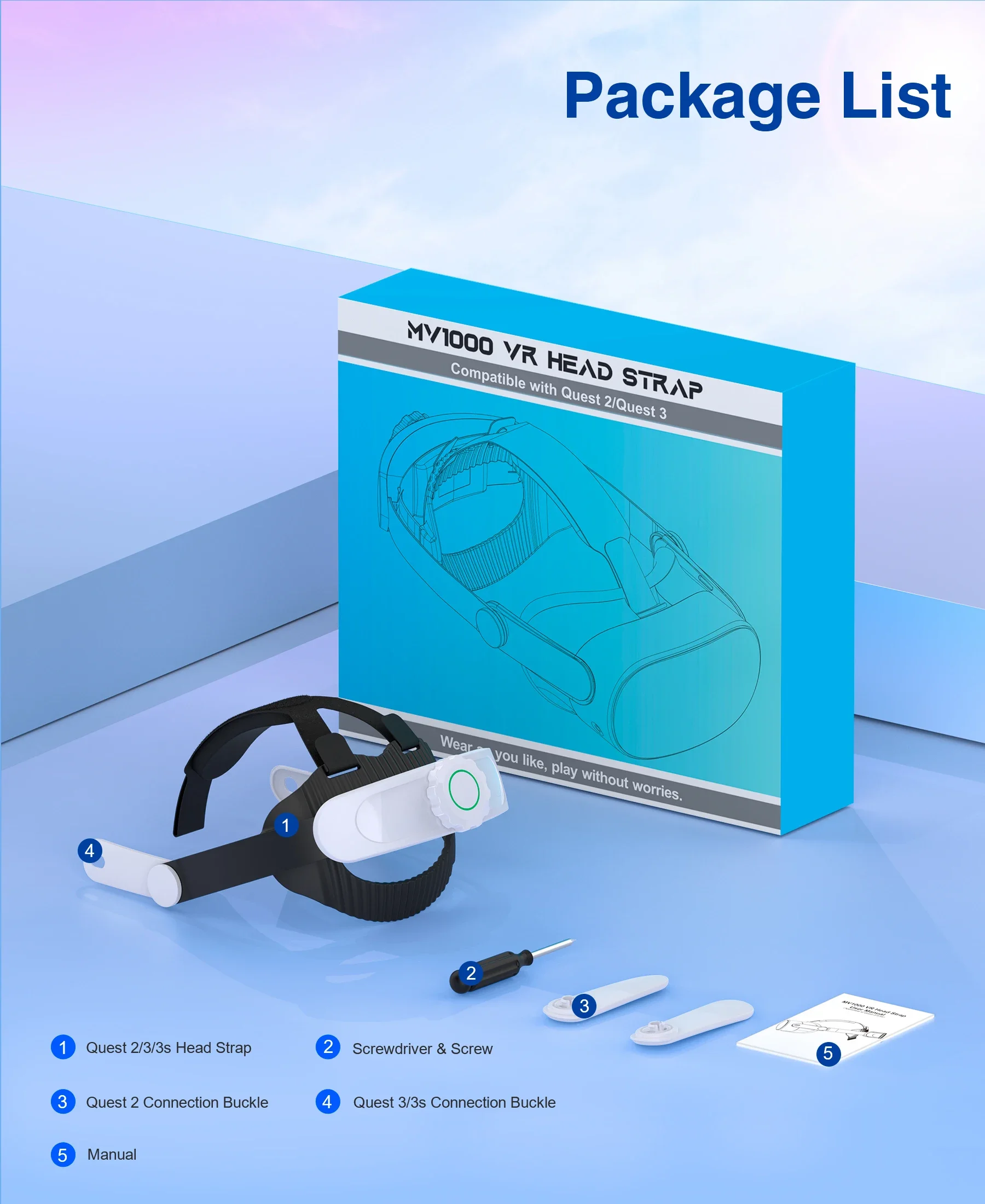 BEBONCOOL 8000mAh MV1000 Head Strap For Meta Quest 3S/Quest 3/Quest 2 Battery Head Strap Compatible for Oculus Head Strap - Image 6