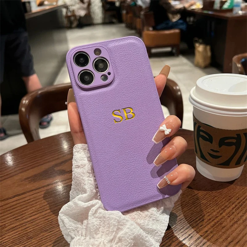 Personalized Phone Case For iPhone 17 16 15 14 13 12 11 Pro Max Plus 17Air Luxury PU Leather Customized Initials Name Gift Cover - Image 10