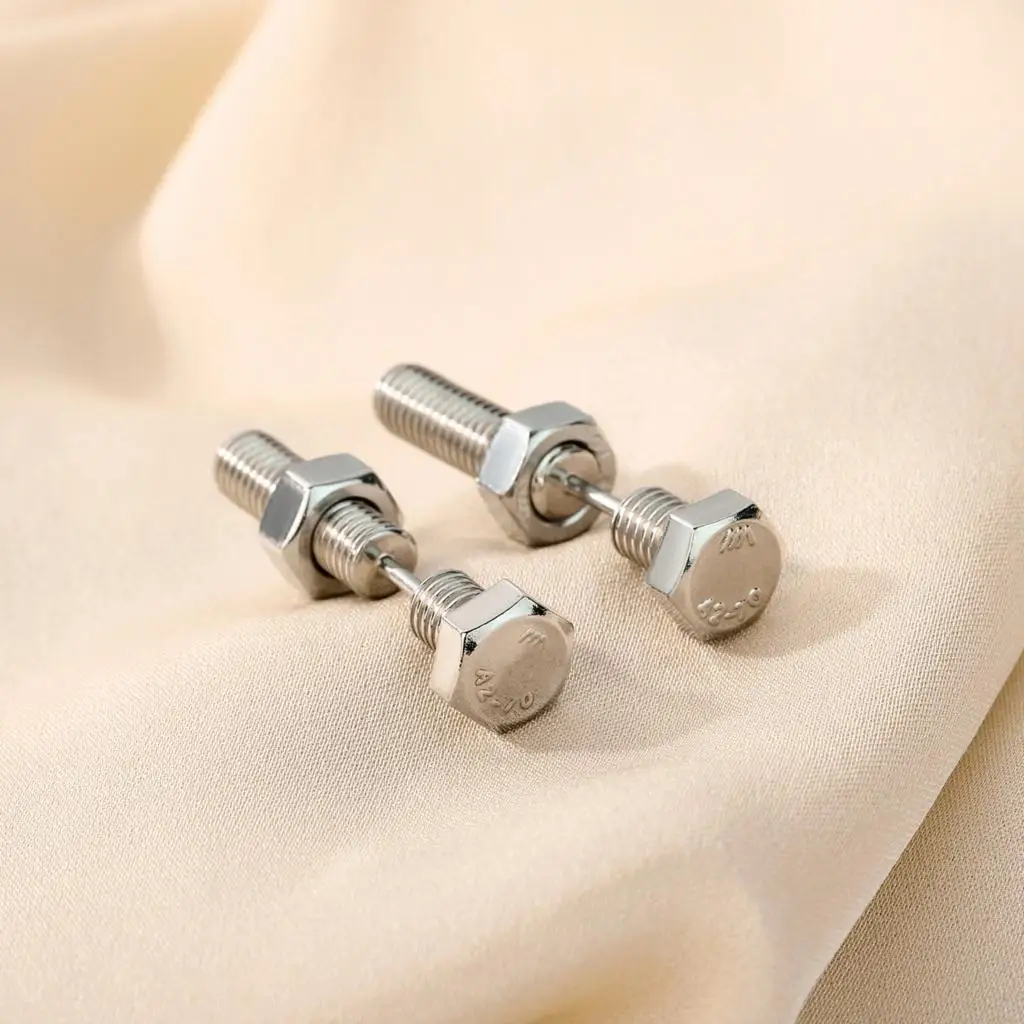 Kind Exquisite Fashion Earrings Screw Stud Earrings, Personalized Study Birthday Gift for Lovers - Image 3