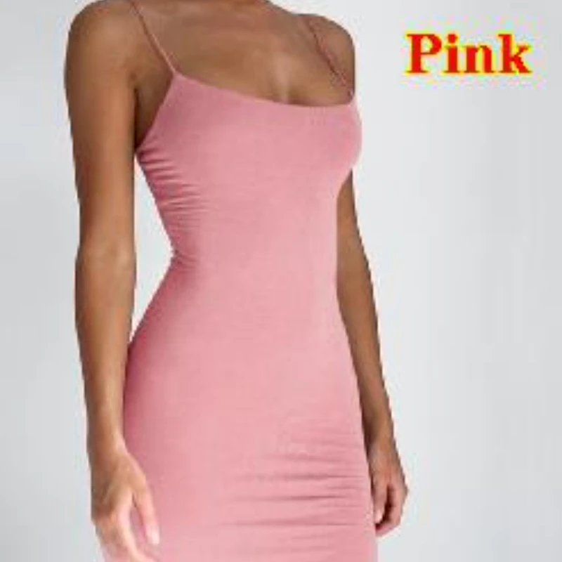 Summer Spaghetti Strap Mini Dress 2026 Women Sexy Bodycon Club Party Dresses Short Female Camisole Solid Black Sheath Sundress - Image 6