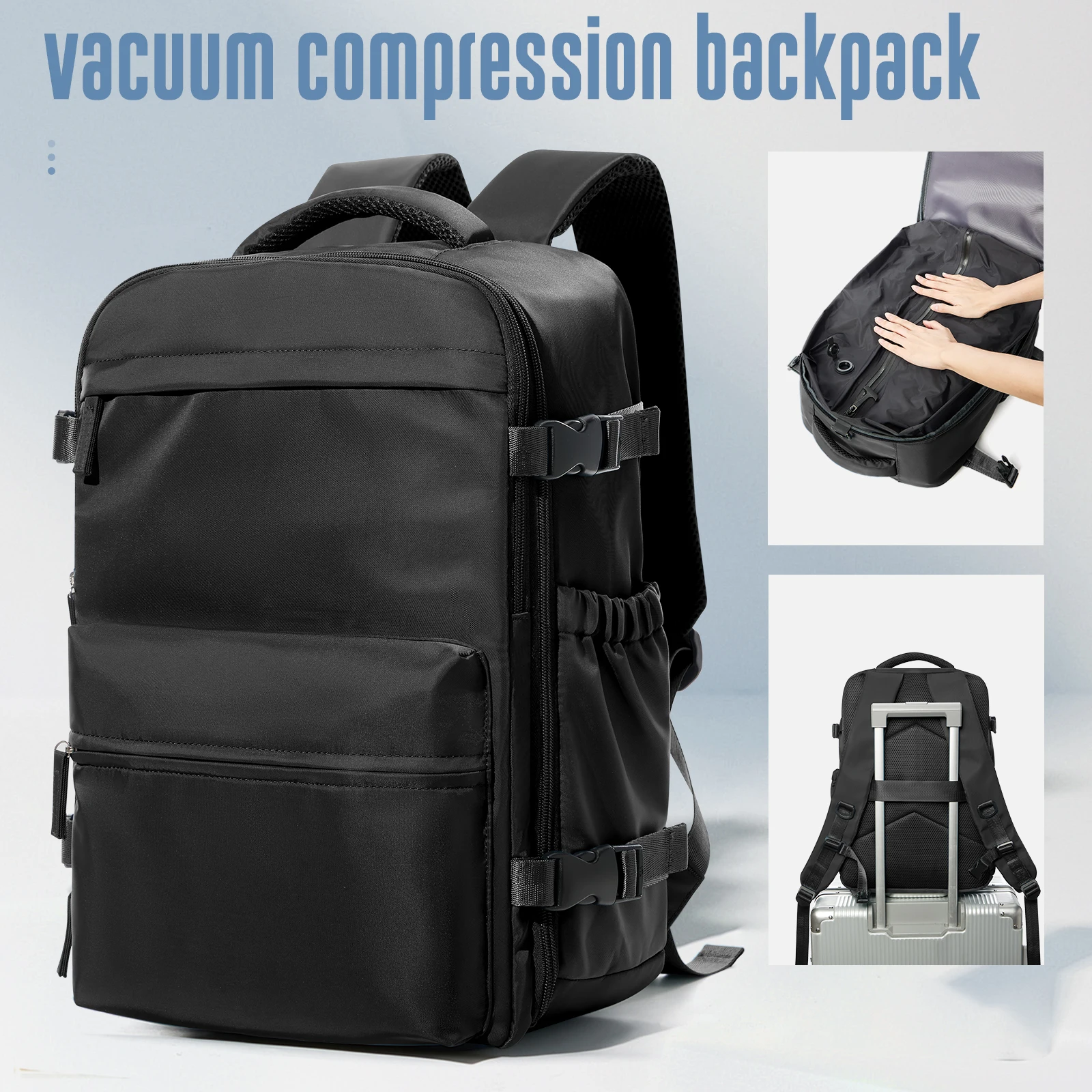 Vacuum Backpack Travel Bag for Men Large Capacity Backpack Business Laptop Backpack Women Men Expandable Backpack School Bag - Image 7