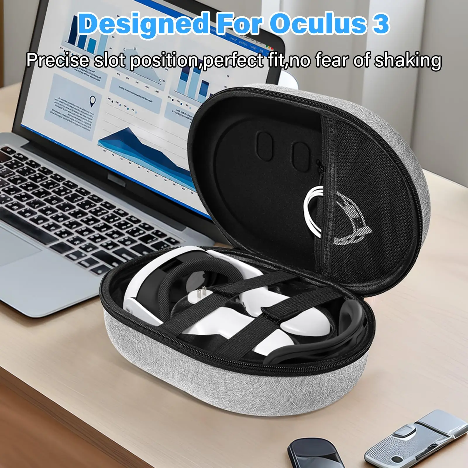 Hard Carrying Case Compatible with Oculus/Meta Quest 3, Suitable for Travel Portable Protection Accessories for Oculus Quest 3 - Image 2