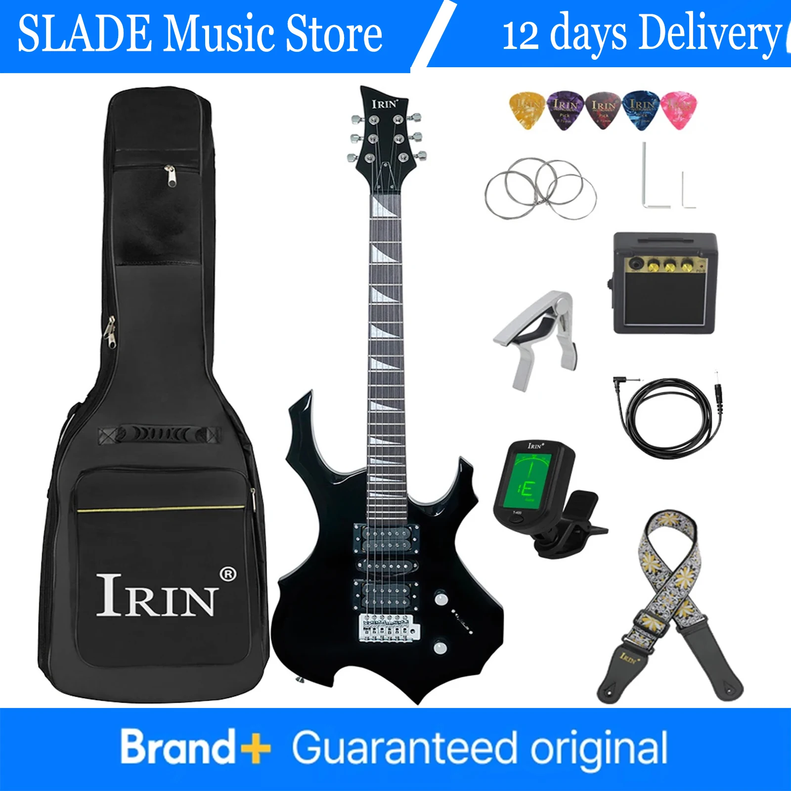 IRIN 6 Strings Electric Guitar 24 Frets Maple Body Electric Guitarra Set with Bag Amp Tuner Strap Picks Guitar Mini Accessories