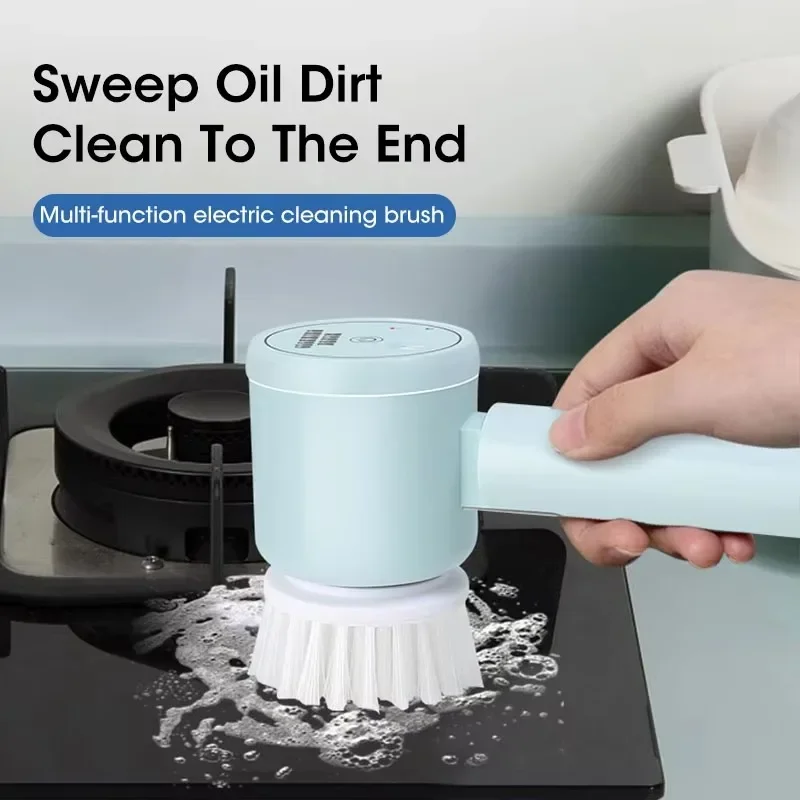 New Cordless Spin Scrubber Electric Rechargeable 5 in 1 Brush Heads for Bathroom Kitchen Tile Grout Shower Car Deep Clean - Image 6