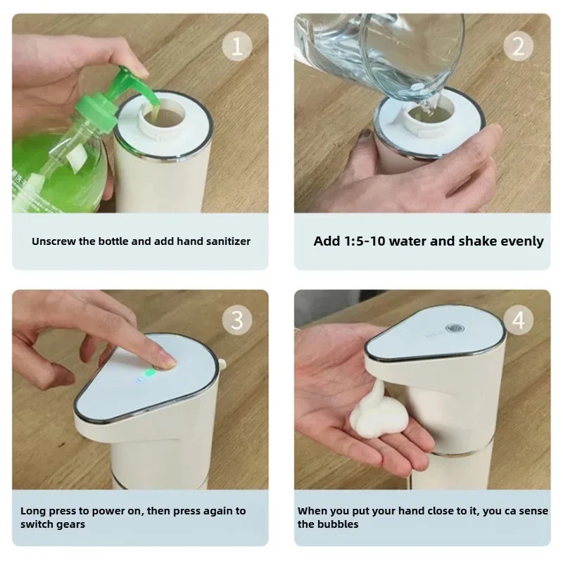 New Bathroom Automatic Sensing Soap Dispenser Type C Multiple Levels Contactless Electric Frother Charging Wall Mounted Vertical - Image 5