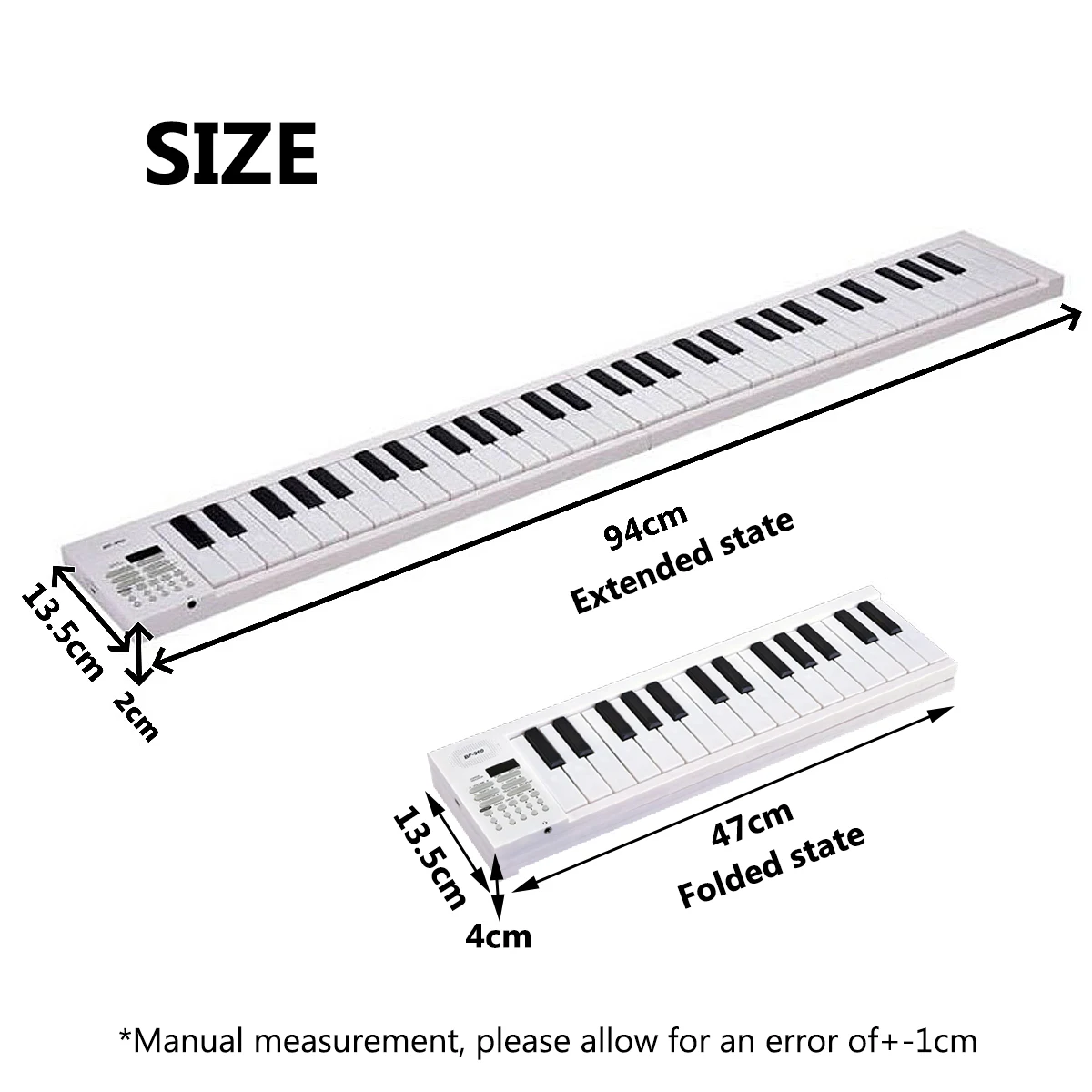 Miwayer 61 Keys Foldable Electronic Piano Keyboard for Beginners, Built-in Rechargeable Battery,25 Demo Songs,16Tones&100Rhythms - Image 2