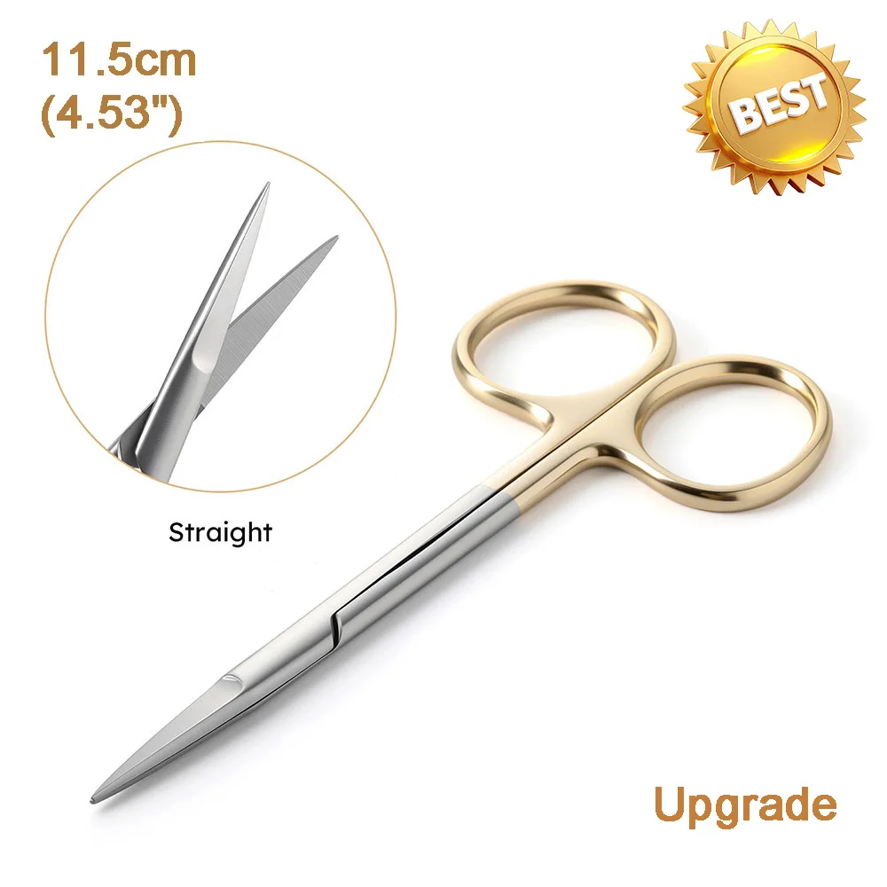 AZDENT Stainless Steel Dental Surgical Scissors Straight/Curved Tip 11.5cm Surgical Forceps Dentist Tools Dentistry Instrument - Image 11