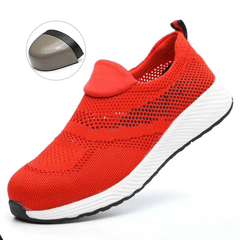 Steel Toe Shoes For Women Summer Breathable Safety Shoes Lightweight Comfortable Non Slip Work Shoes Steel Toe Sneaker For Man - Image 8