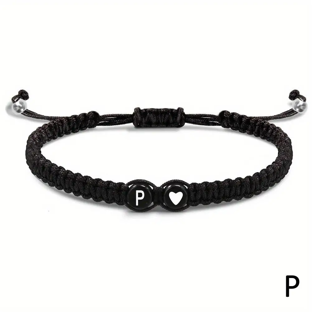 26 Letters Initial Heart Bracelets Handmade Adjustable A-Z Name Braided Bracelets For Women Men Friendship Jewelry Gifts - Image 28