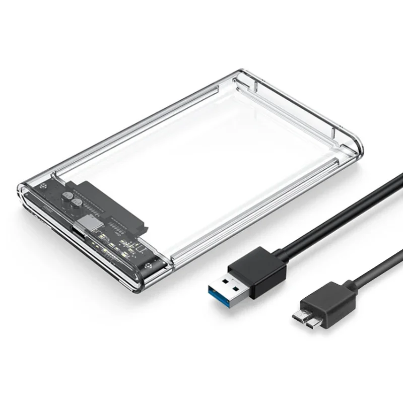 3.0/3.1 HDD Enclosure 2.5inch SATA SSD Hard Drive Case with 5Gbps Transfer Speed and Transparent Design Mobile External Housing - Image 7