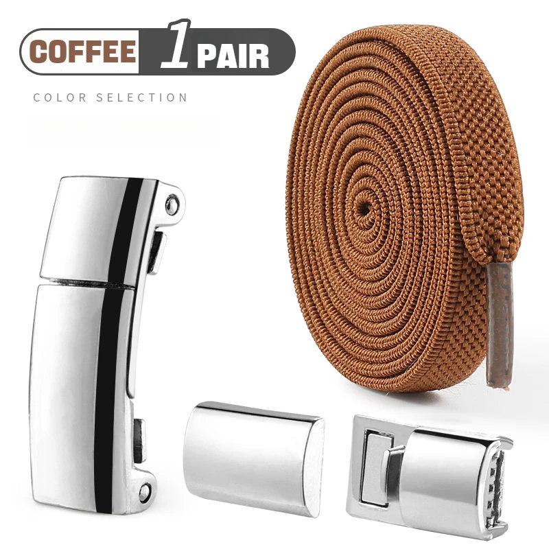 Elastic Laces Sneakers Boots Magnetic Lock Shoelaces without ties Flat No Tie Shoelace Rubber Bands for Shoes Accessories 1Pair - Image 22