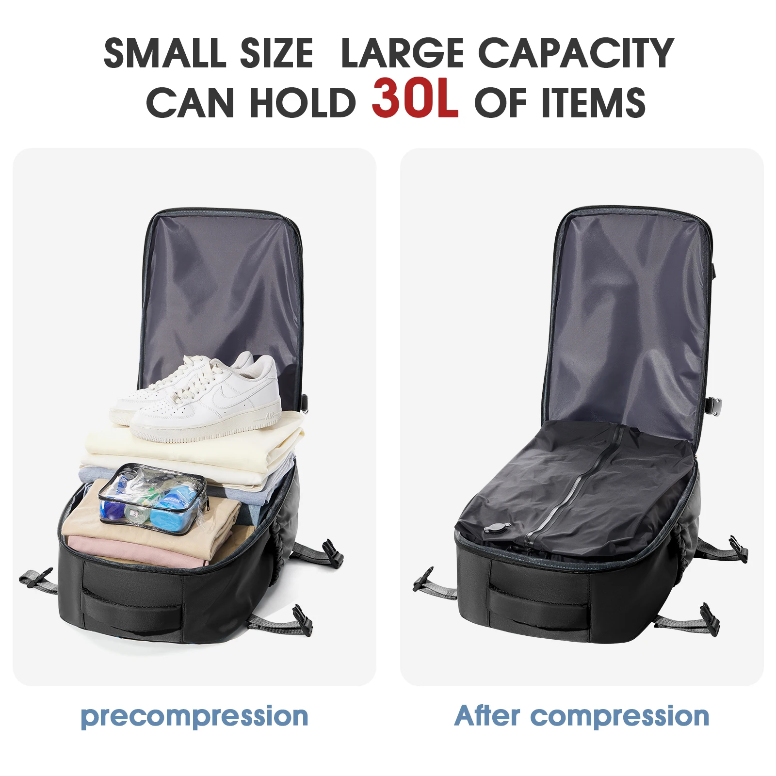 Vacuum Backpack Travel Bag for Men Large Capacity Backpack Business Laptop Backpack Women Men Expandable Backpack School Bag - Image 5