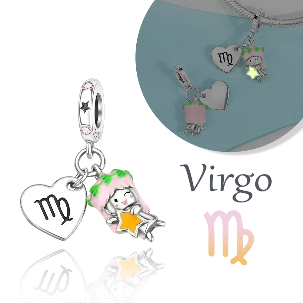 925 Sterling Silver 12 Months Birthstone Heart-shaped Beads Charms Fit Original Bracelet Charm Beads Necklace Diy Female Jewelry - Image 18