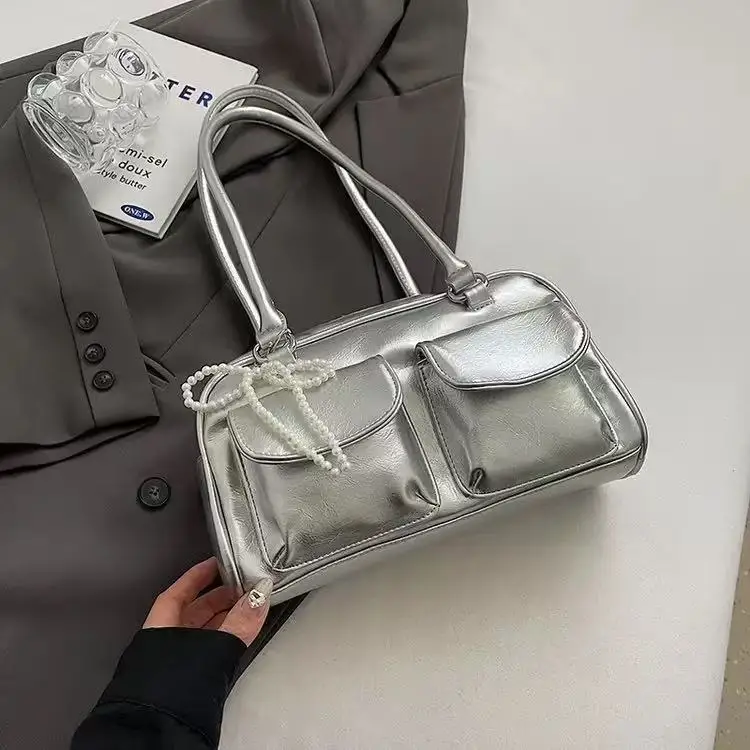 Fashionable Underarm Bow Bag for Women 2024 Korean Edition New Simple Leisure Pillow Bag Trendy Versatile Shoulder Bag - Image 9