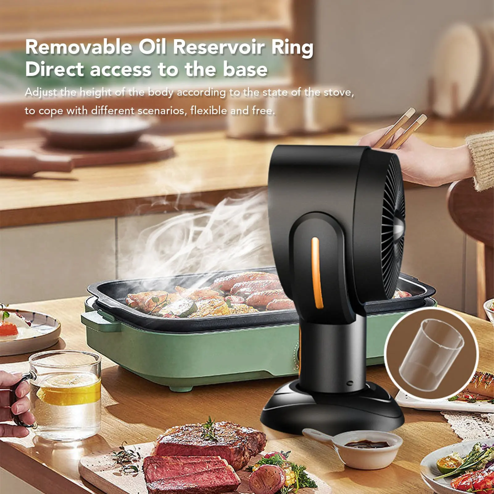 Desktop Range Hood 2 Speed USB Powered Portable Kitchen Exhaust Fan for Apartment 5V 8W Portable Exhaust Hood - Image 5