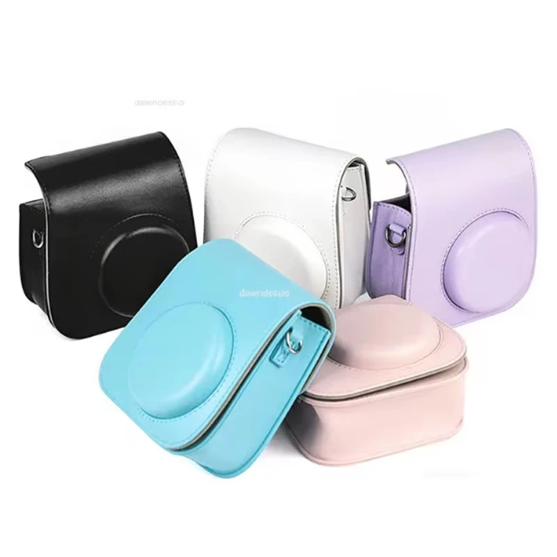 For Fujifilm Film Camera Bag for Instax Mini 11 9 8 Camera Case PU Leather Soft Silicone Cover Bag with Shoulder Strap - Image 2