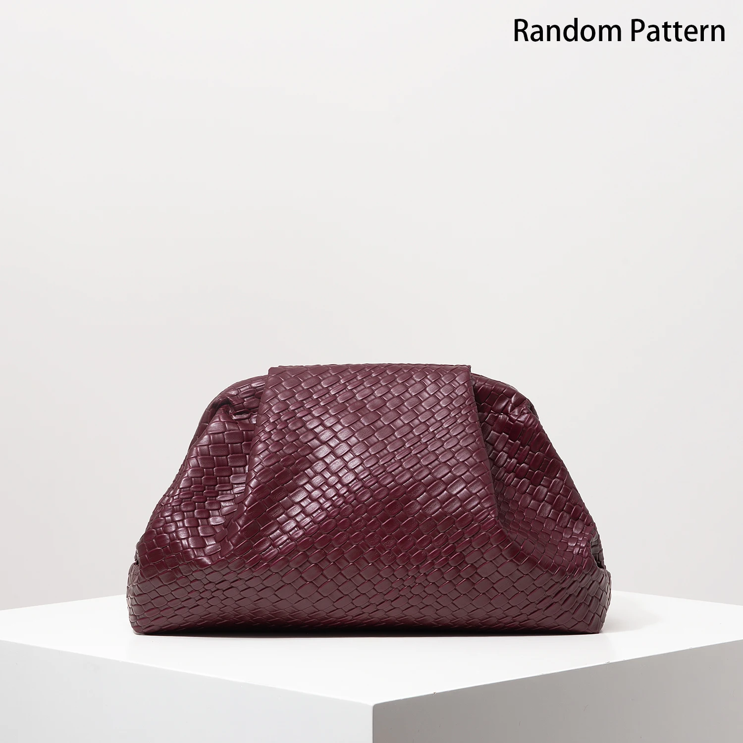 Vintage Artificial Leather Woven Pattern Clutch Bag,Burgundy Bag,Formal Dresses for Women,Large Capacity Women Purse