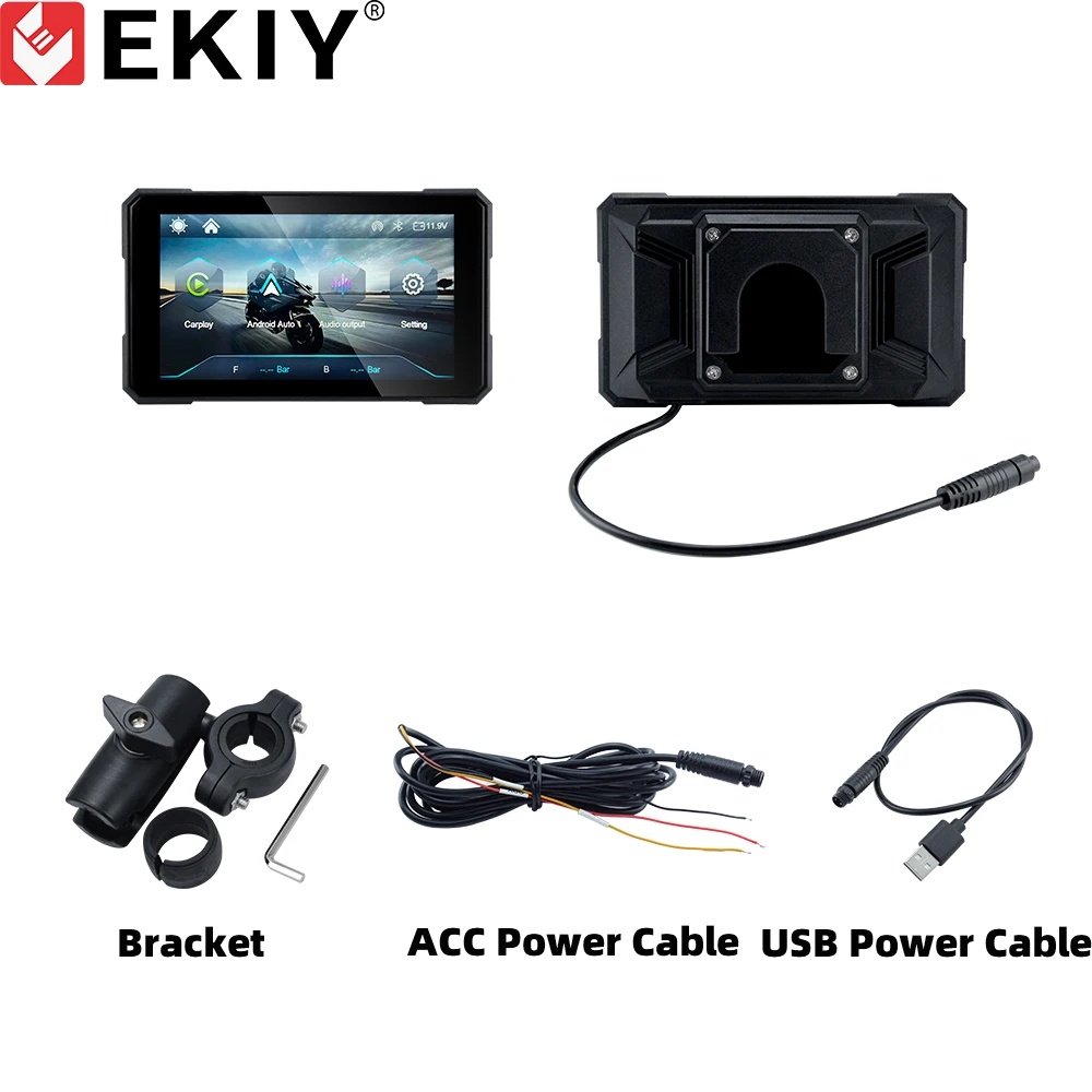 EKIY 5.0 inch Wireless CarPlay Moto Android Auto Portable Digital Motorcycle Dashboard GPS Navigation Removable Display Screen - Image 8