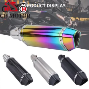 CH MOTOR slip on 38-51mm Universal Motorcycle Exhaust Escapes Para Motos 370mm Stainless Steel For ATV Street Bike