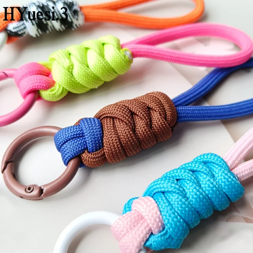 Colorful Braided Lanyard Keychain Unisex Anti-Lost Wrist Strap Paracord With Key Ring For Phone Camera U Disk Bottle Accessories - Image 3