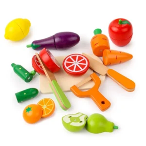 Simulation Kitchen Pretend Toy Wooden Classic Game Montessori Educational Toy For Children Kids Gift Cutting Fruit Vegetable Set