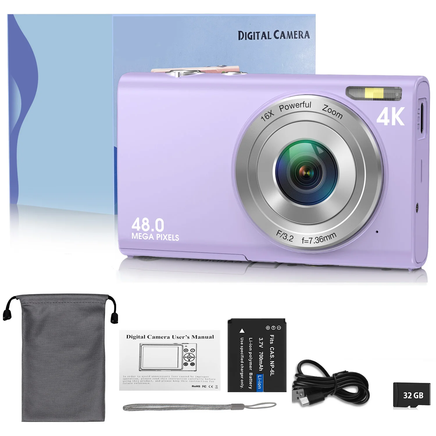 4K Digital Camera Autofocus Vlogging Camera HD 48MP with 2.8" Large Screen Camcorder Camera for Photography for Kid Adult - Image 13