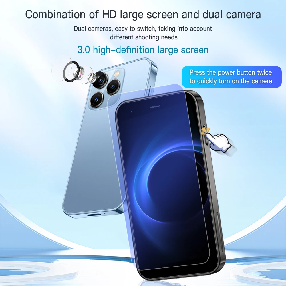 SERVO 15SE Mini Smartphone 3G WCDMA Android System WiFi Hotspot Play Store 3.0" Display Small Palm Smart Phones Dual SIM Standby - Image 4