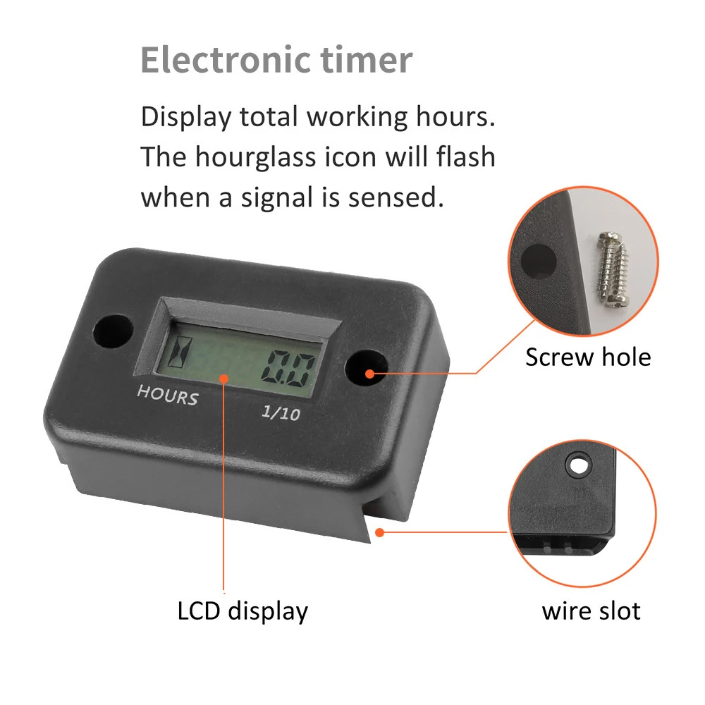 Portable Digital Inductive Tach Hour Meter Gauge for Car Boat ATV Motorcycle Instrument Snowmobile Gas oline Ski Dirt Gas Engine - Image 4