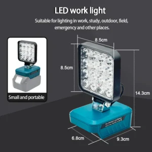 Power Tool Parts For Makita 14.4V 18V Li-ion Battery Flood Work Light LED Flashlight Lantern Camping Lamp Emergency Lighting