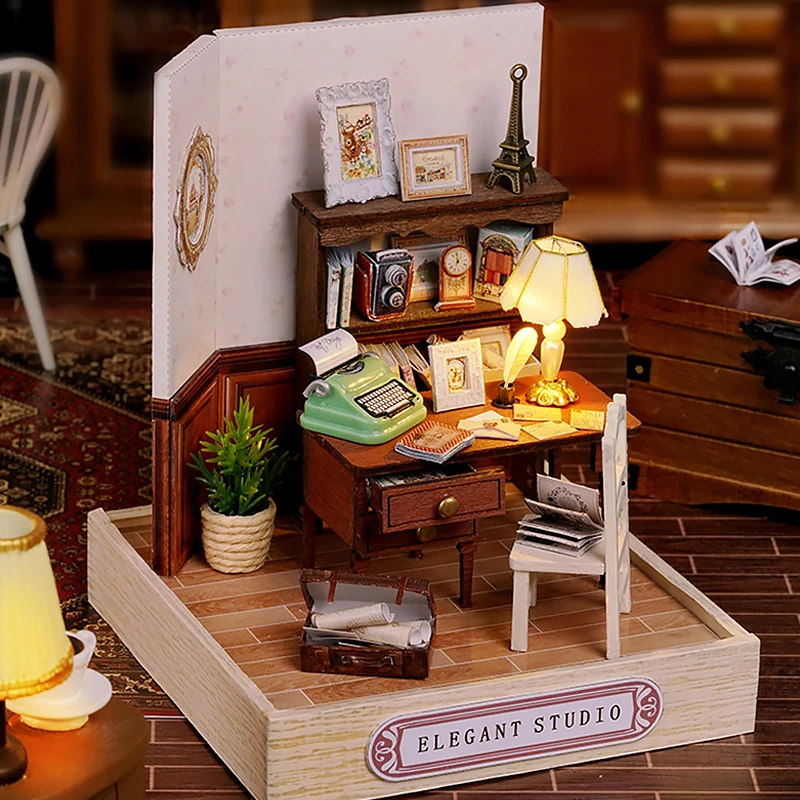 Mini Doll House DIY 3D Puzzle Assembly Building Model Toys Home Bedroom Decoration With Furniture Wooden Craft Gifts DollHouses - Image 4