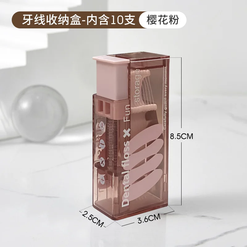 Portable Floss Dispenser Includes 10Pcs Floss Automatic Ejectable Floss Organiser Oral Care Press-on Disposable Flossing Sticks - Image 8