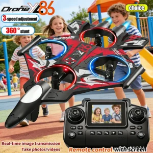 2026 New YL86 RC Foam Airplane 2.4G WIFI RC Fighter Stunt Tumbling Helicopter with LED Colored Lights Airplane Boys' Toys Gifts