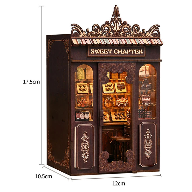 DIY Wooden Book Nook Insert Kit Doll Houses Building Toys Bookends Bookshelf Decor DollHouses Toys For Kids Xmas Gifts - Image 21