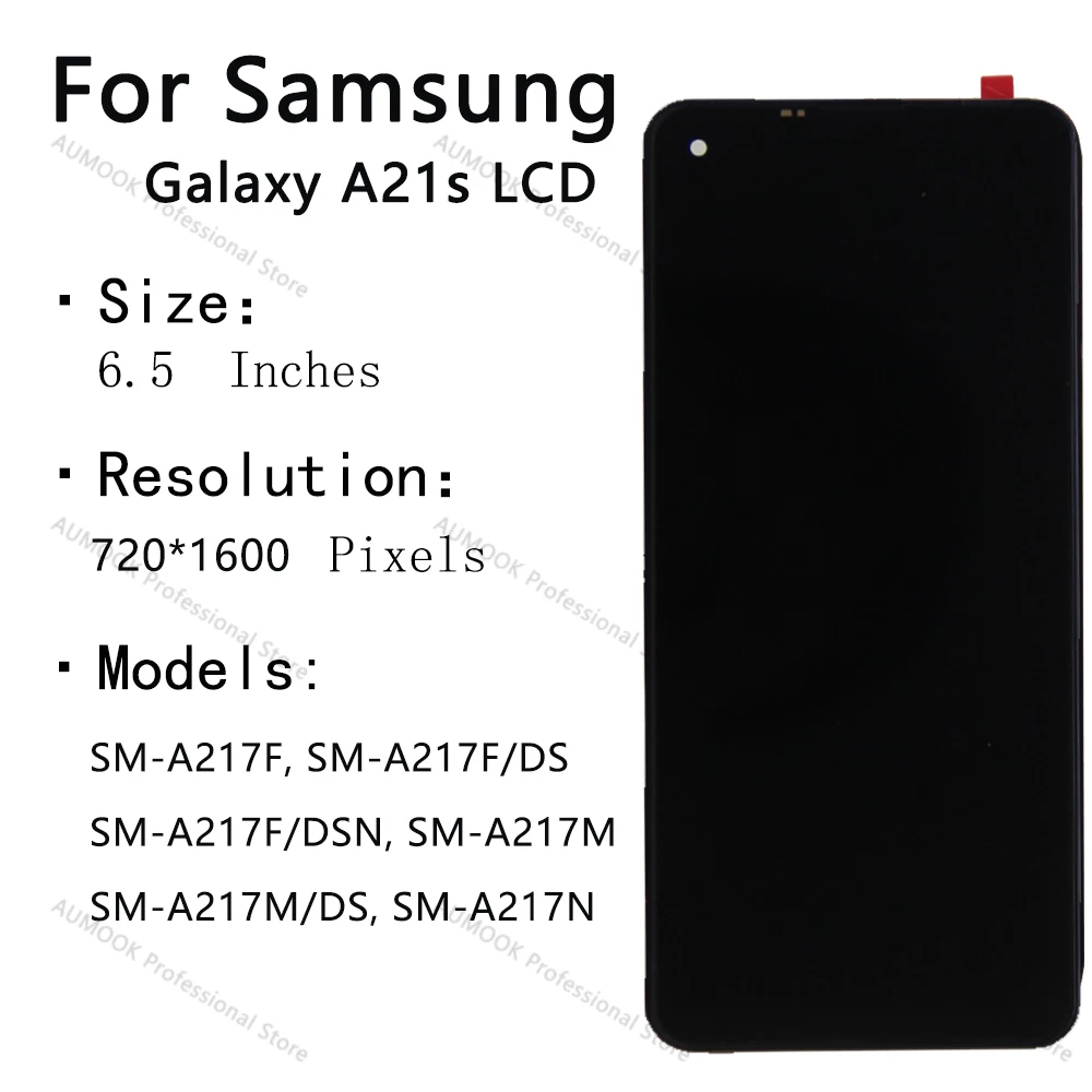 6.5" Tested LCD For Samsung Galaxy A21S Display A217F A217 LCD Touch Screen Digitizer Display For Galaxy A21S LCD A217F/DS A217H - Image 2