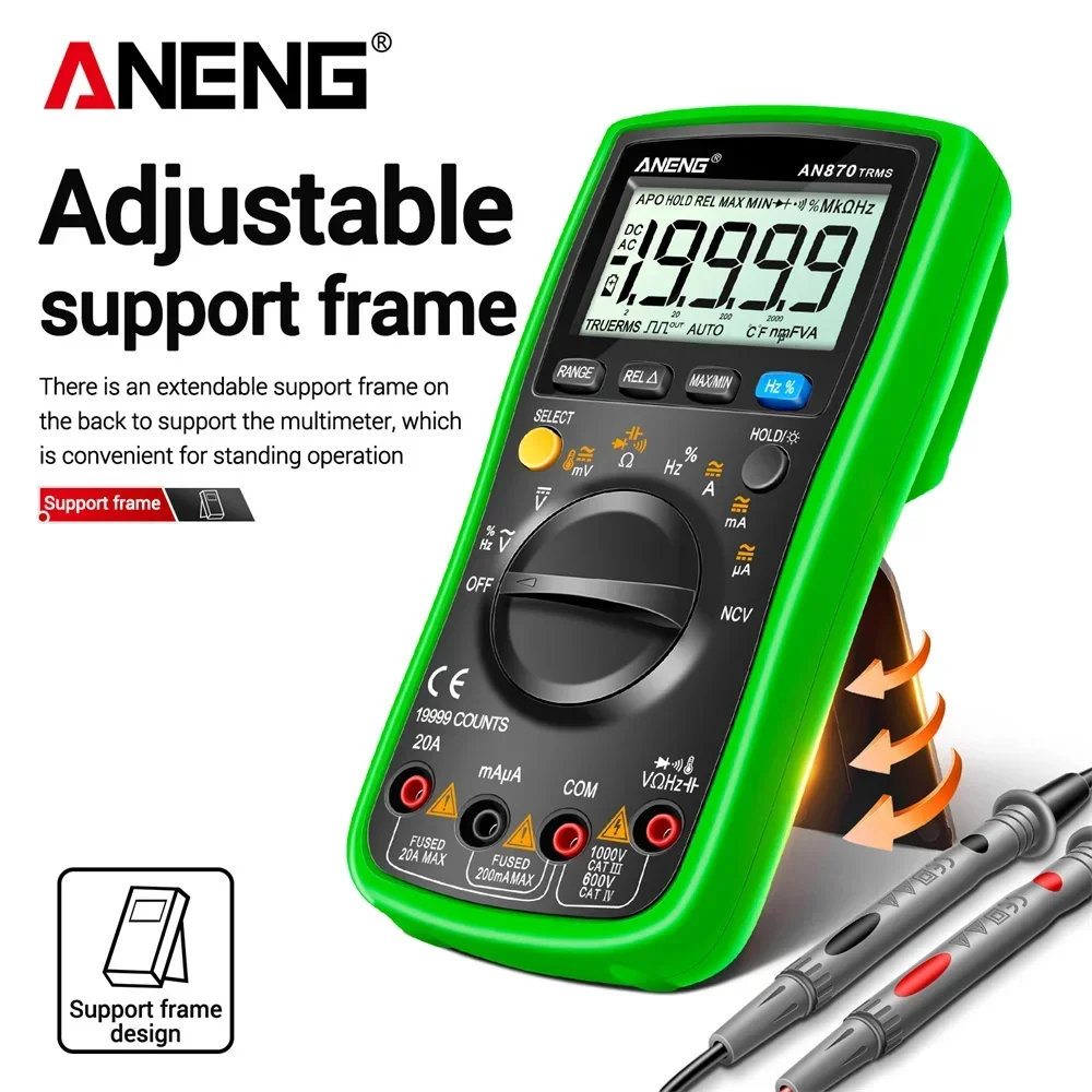 ANENG AN870 Smart Multimeter Digital Profesional 19999 Counts AC Voltage Tester Current NCV Capacitance Resistance Ohm Test Tool - Image 3
