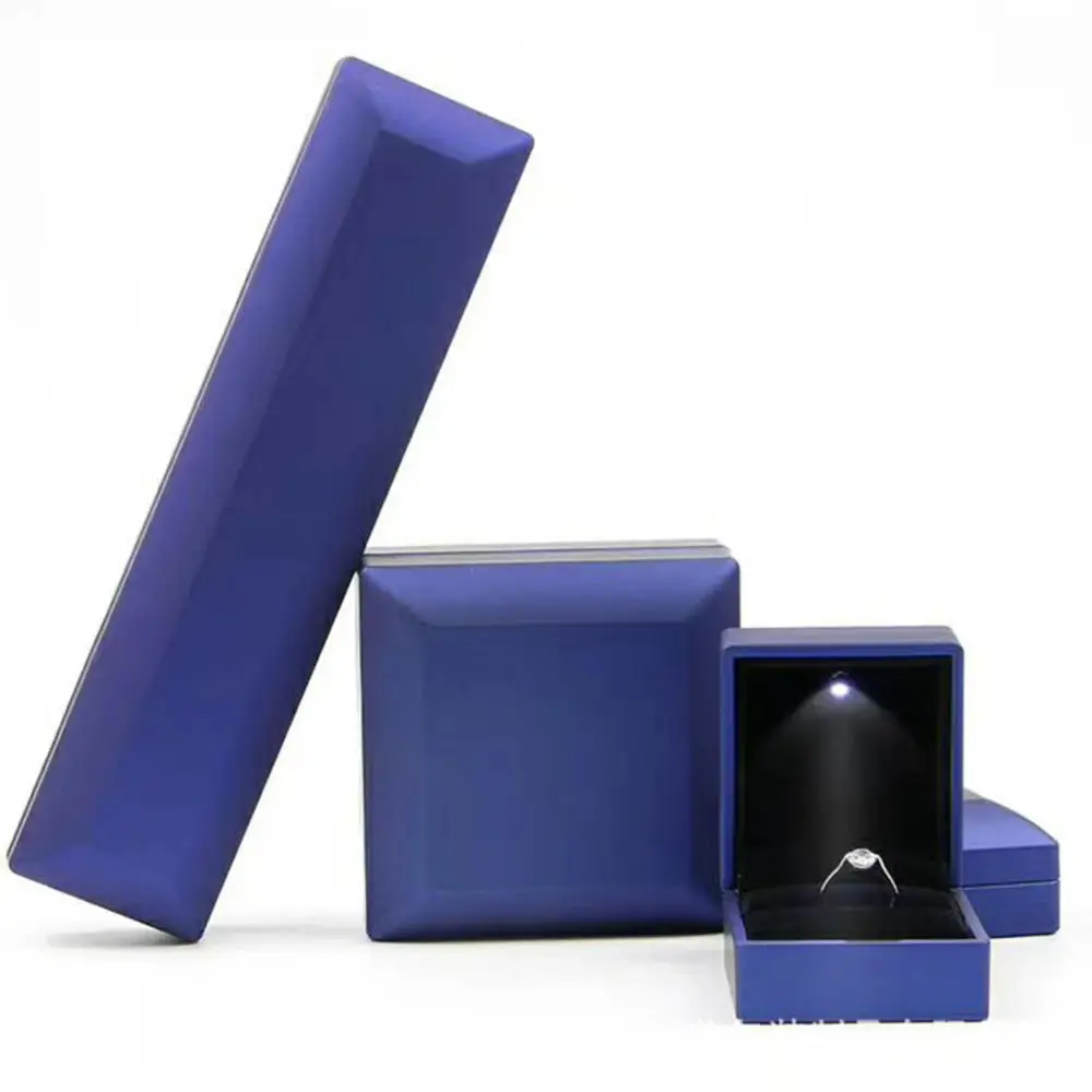 1 Pcs LED Jewelry Ring Box Luxury Velvet Rubber Necklace Pendant Gifts Display With Light For Proposal Engagement Wedding Case - Image 39