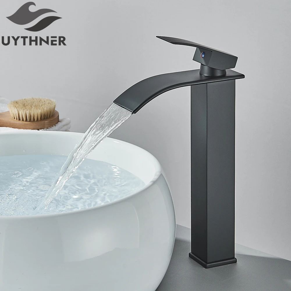 Brushed Golden Basin Faucets Elegant Waterfall Bathroom Sink Faucet Single Lever Hole Deck Mount Brass Mixer Taps - Image 10