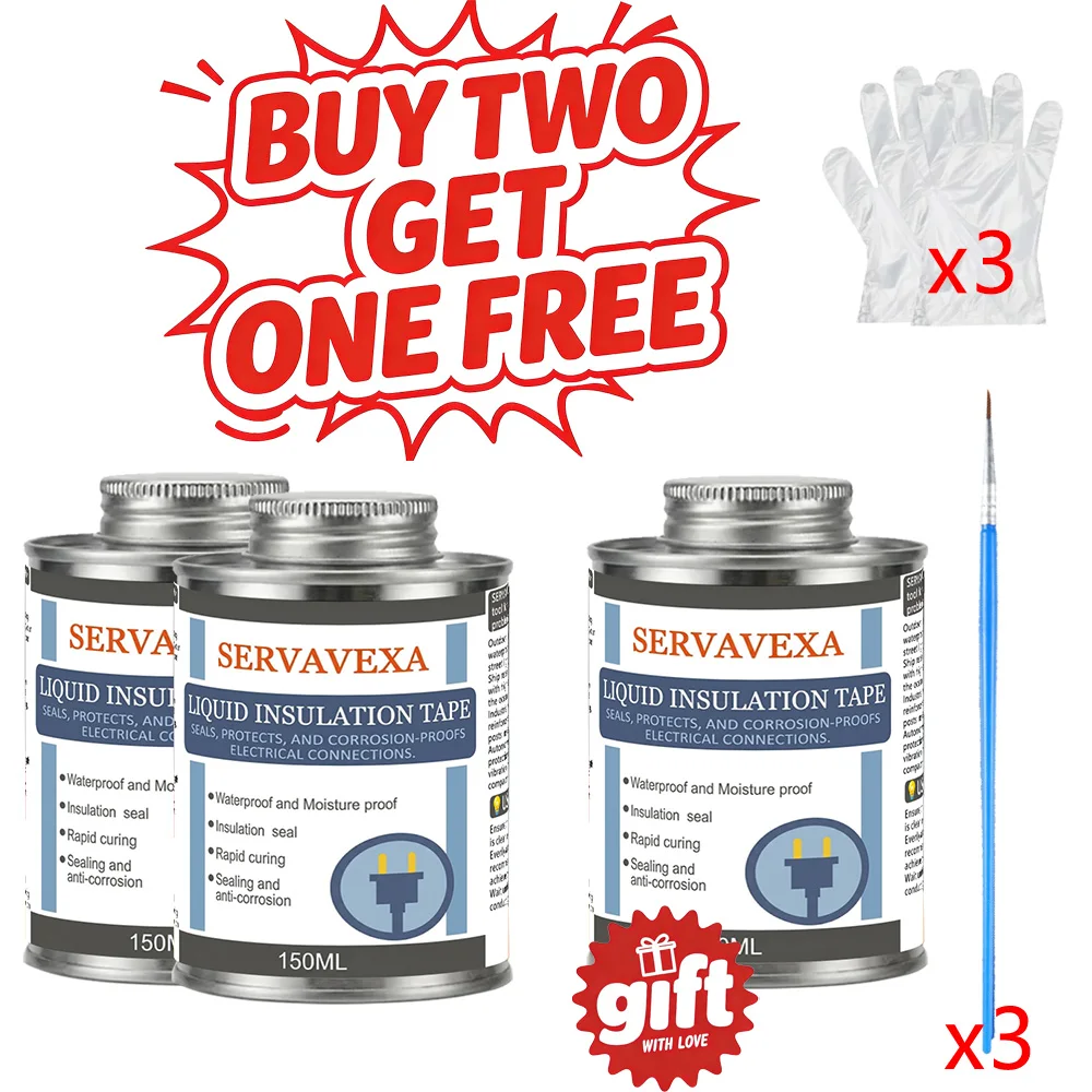 SERVAVEXA Liquid Electrical Tape Kit, Waterproof Insulation Sealant with Brush & Gloves, Rapid Curing for Outdoor Wiring - Image 11