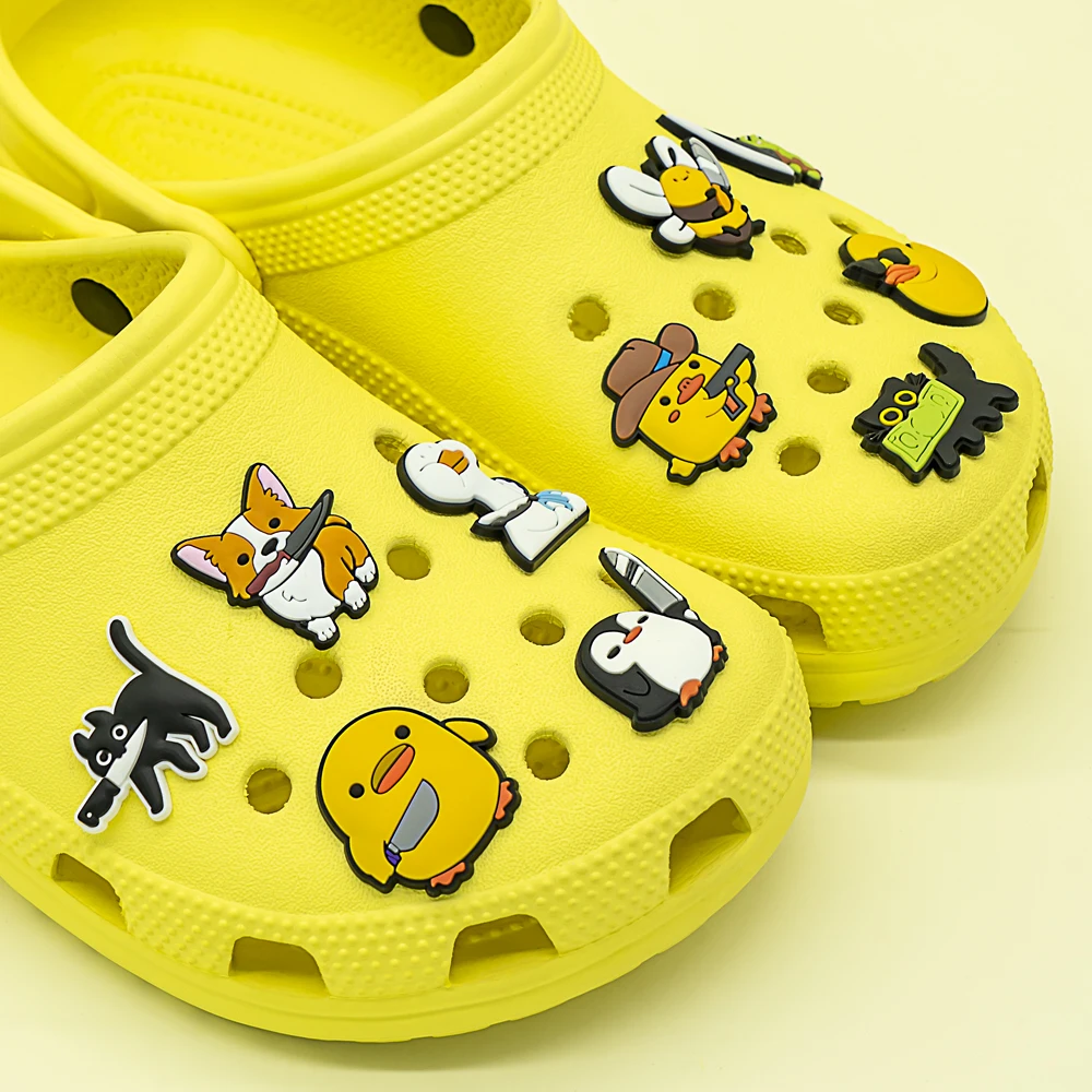 1/10pcs Penguin Frog Shoe Decoration Accessories Cute Duck Cat Dog Shoe Charms Pin Clog Garden Sandals for Kids Gift - Image 6