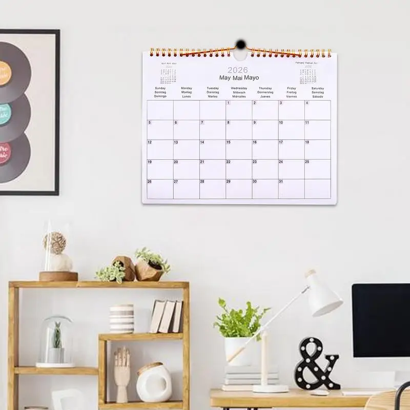 2025Calendar 2025-2026 - 12 Months Wall Calendar from July 2025 to June 2026, Multilingual Coil Planner Agenda Office Wall Calen - Image 4