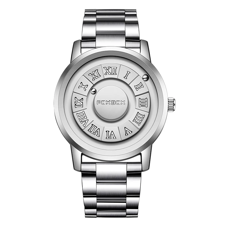 FOXBOX Watch Personalized Fashion Floating Magnetic Pointer Free Ball Bearing Creative Simple Waterproof Quartz Watch for Men - Image 9