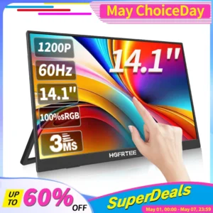 HGFRTEE 14 Inch Portable Monitor Touch/no Touch optional 100%sRGB 400cd/m2 Gaming Computer Expand Display For XBox PS4/ 5 Switch