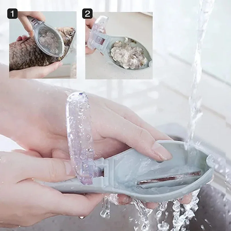 Fish Scales Graters Scraper Fish Cleaning Tool Scraping Scales Device with Cover Home Kitchen Cooking Fish Tool Kitchen Tools - Image 3